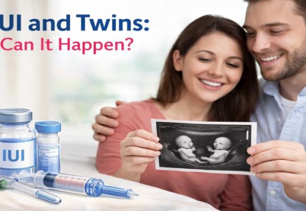 IUI and twins concept showing fertilisation of multiple eggs during treatment