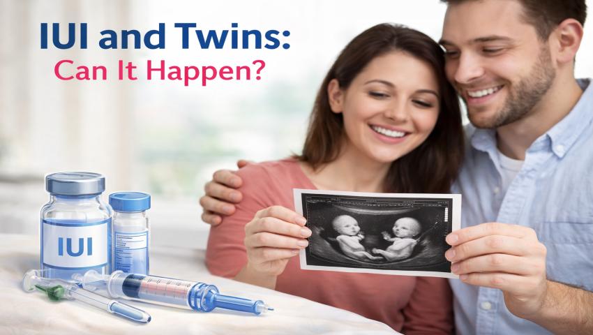 IUI and twins concept showing fertilisation of multiple eggs during treatment