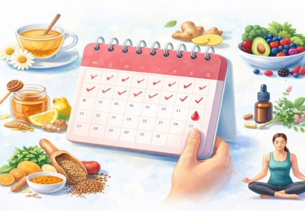 Home remedies like ginger tea and turmeric for regulating menstrual cycles naturally