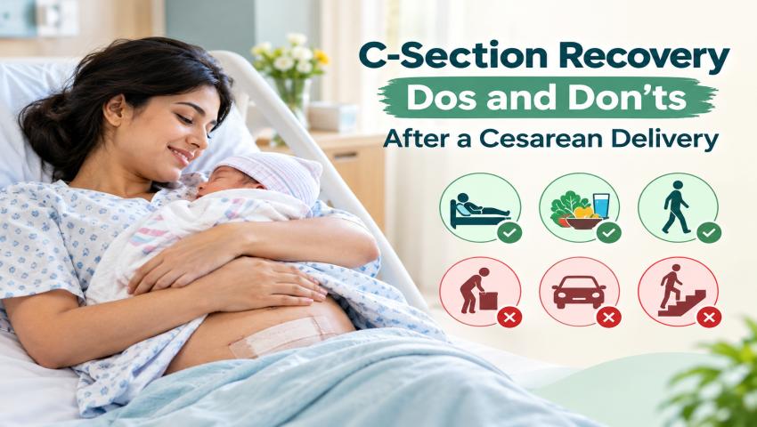New mother following C-section recovery do's and don'ts after cesarean delivery